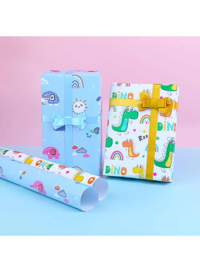 SRLIWHITE 6PCS Animal Pattern Gift Wrapping Paper Set, Multi-Color Decorative Wrap for Birthday, Holiday, Party, Wedding and Baby Shower Gifts - Image 5